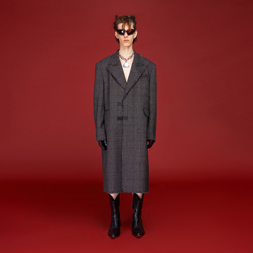 AKTK【陈星旭同款】复古格纹高级oversize时髦百搭大衣