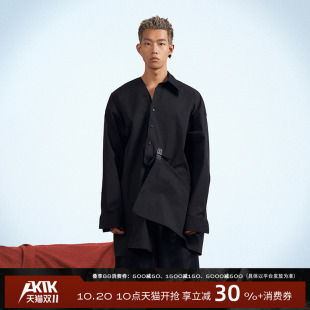 小众设计情侣百搭错位金属扣解构不规则宽松衬衫 AKTK衬衫 24春季