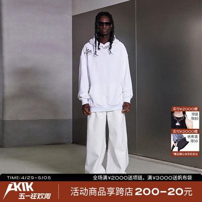 AKTK卫衣 秋冬新款 原创设计 金属扣宽松带帽卫衣