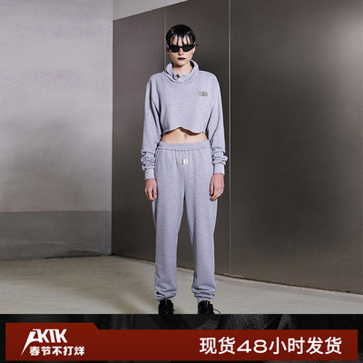 AKTK长裤 秋冬新款 小众设计 金属扣运动束脚长裤