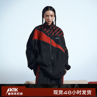 AKTK外套 “Random Reboot”系列解构复古黑红印花运动外套夹克