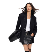 方形旋转扣铆钉黑色男女同款 西装 外套时尚 AKTK 时髦高端职业正装