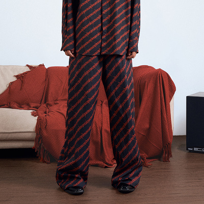 AKTK长裤 24春夏新品小众无性别组合LOGO印花直筒宽松休闲运动裤