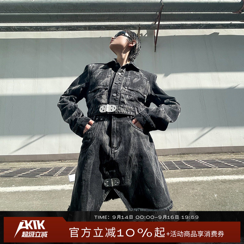 AKTK/ANNK 半裙 春夏新款 原创设计 金属扣前开叉牛仔短裙图片