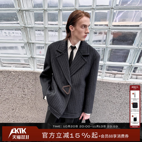 AKTK冬季新款 羊毛三角牌西装外套