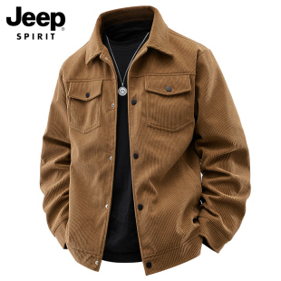 JEEP SPIRIT吉普美式复古工装夹克男款2025新款宽松休闲翻领外套