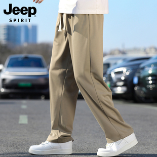 新款 2024夏季 男士 JEEP吉普薄款 子 直筒休闲裤 潮牌高街宽松运动长裤