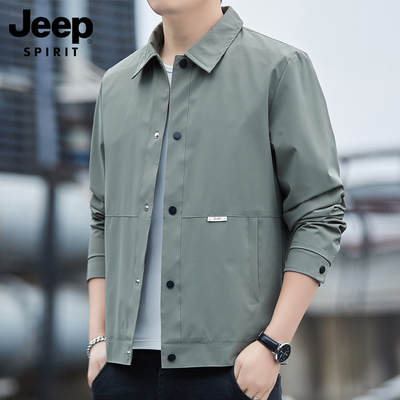 JEEPSPIRIT翻领春秋季休闲夹克男
