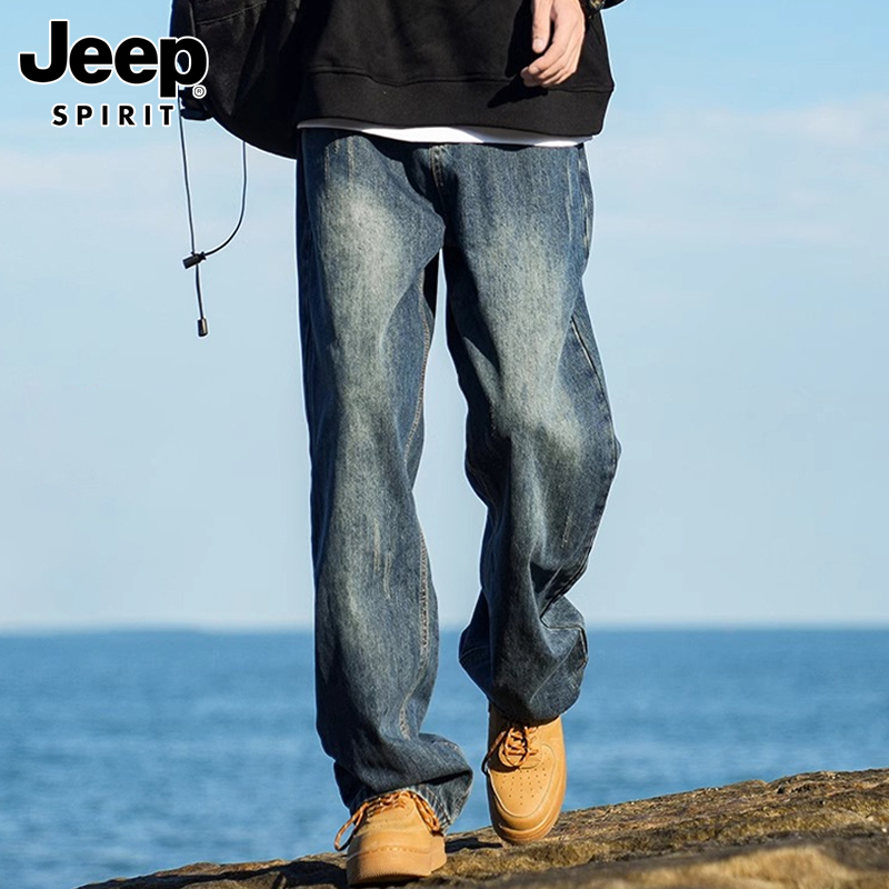 JEEPSPIRIT长裤阔腿牛仔裤男款