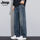 SPIRIT吉普宽松加绒牛仔裤 男款 美式 JEEP 复古直筒休闲男生长裤 子