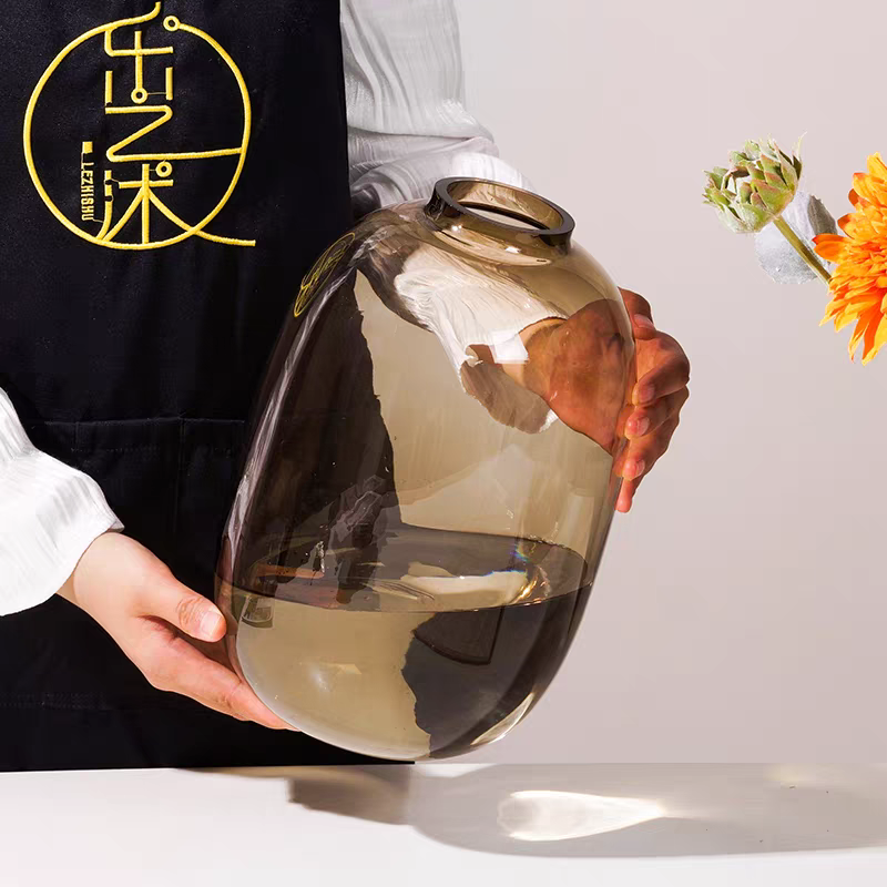 【龟背竹专用花瓶】玻璃加厚大号喜悦客厅水养插花水培雪柳吊钟器