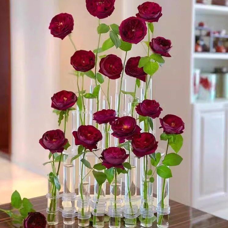 【年货热卖中】一试管玻璃花瓶透明折叠适合餐桌摆放客厅水培摆件