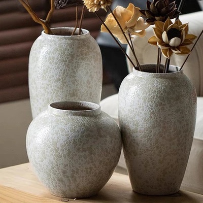 复古陶瓷花瓶侘寂高级感插花陶罐