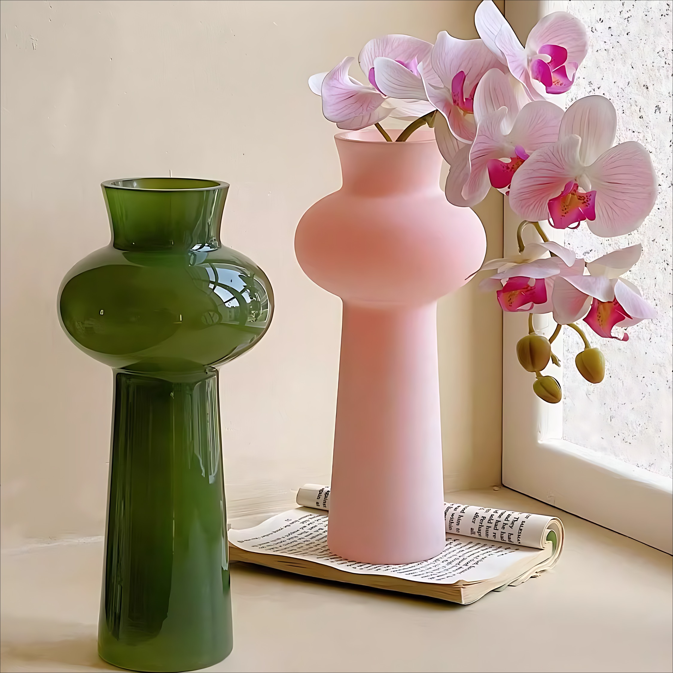 玻璃花瓶摆件客厅插花仿真花水培