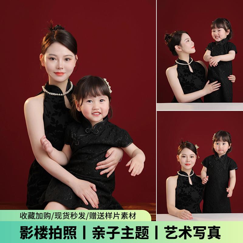 蛇年儿童摄影服写真照新中式旗袍亲子装/亲子时装