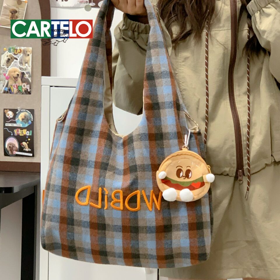 美式复古大容量单肩包女大学生上