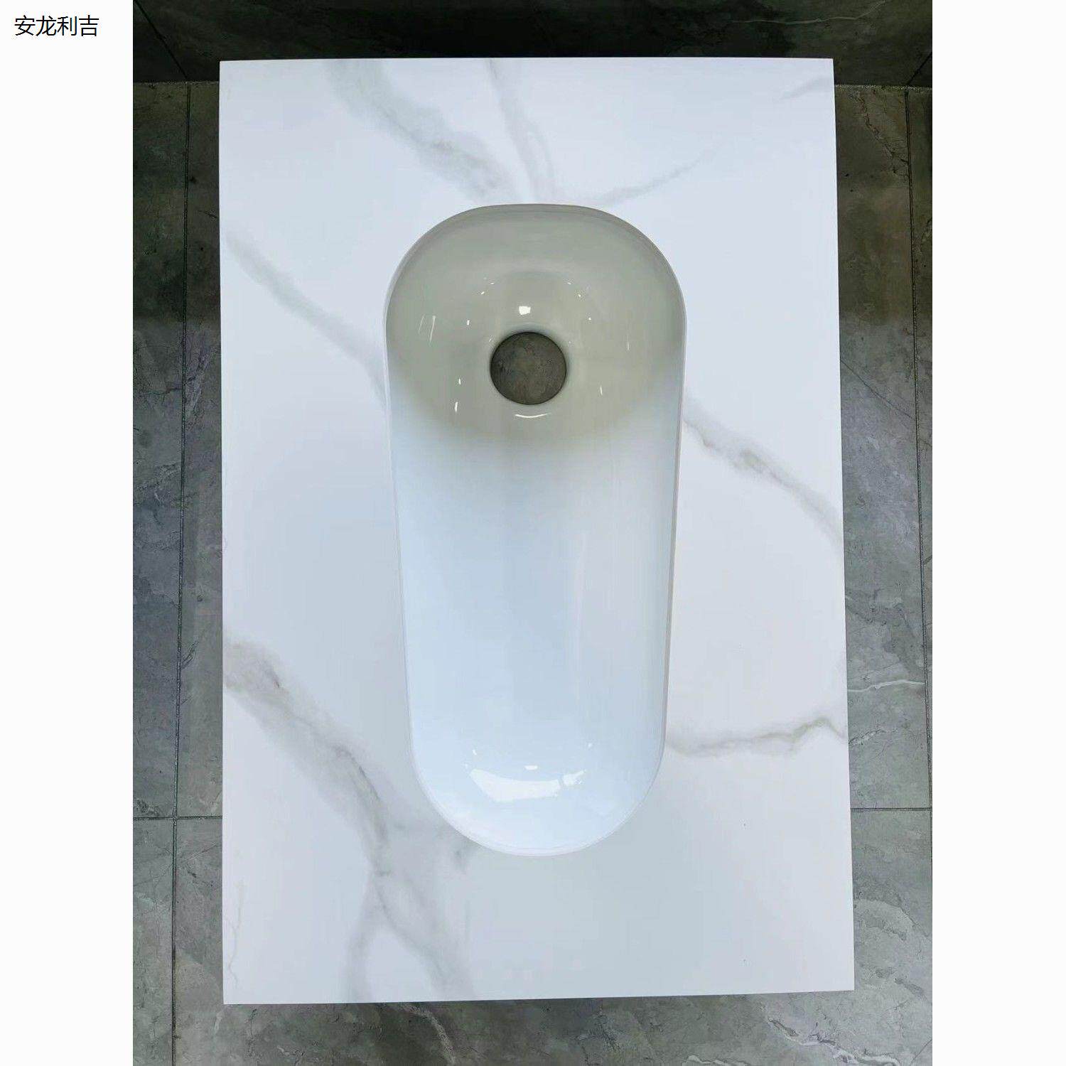 大尺寸岩板蹲便器蹲坑式蹲厕大便器大号便盆蹲盆超大蹬便黑色灰色