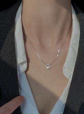 月亮太阳项链女小众ins设计高级感轻奢日月同辉锁骨颈链精致时尚