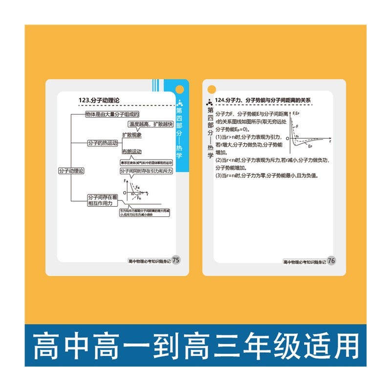 极速19.9元3本高中数学物理化学公G式卡知识点重点总结公式大全