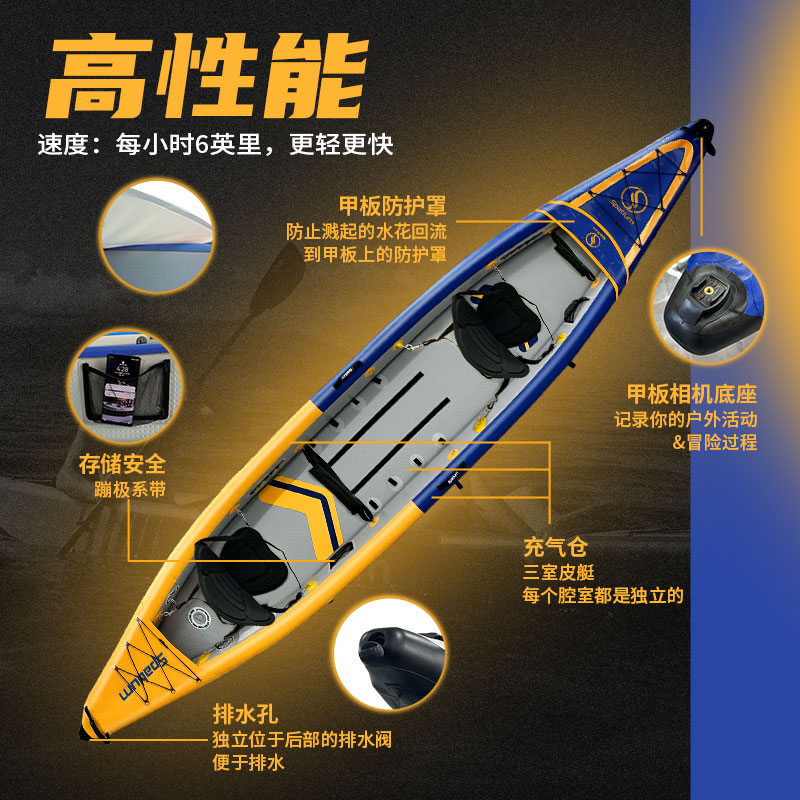 Spatium高性能巡航充气皮划艇