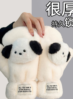 日本冬季可爱手套白色毛绒款女防寒保暖女生冬天高颜值学生防风CY