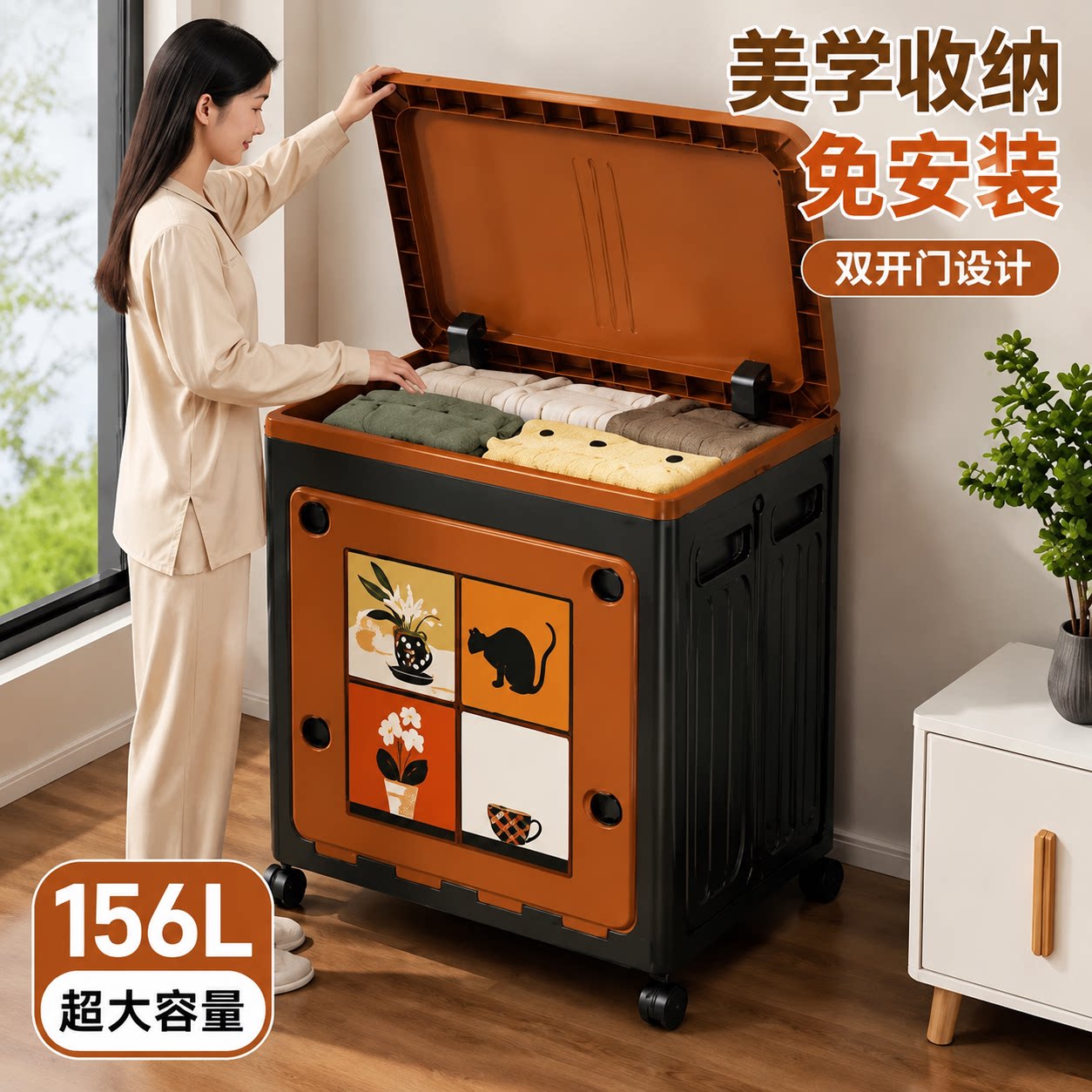 日本被子衣服收纳箱大容量超大家用储物箱塑料整理箱玩具收纳箱子