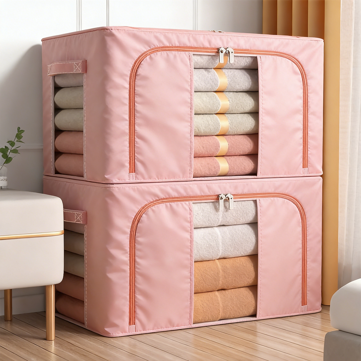 家用衣服收纳箱大容量布艺超大加厚衣柜折叠整理储物箱被子收纳箱