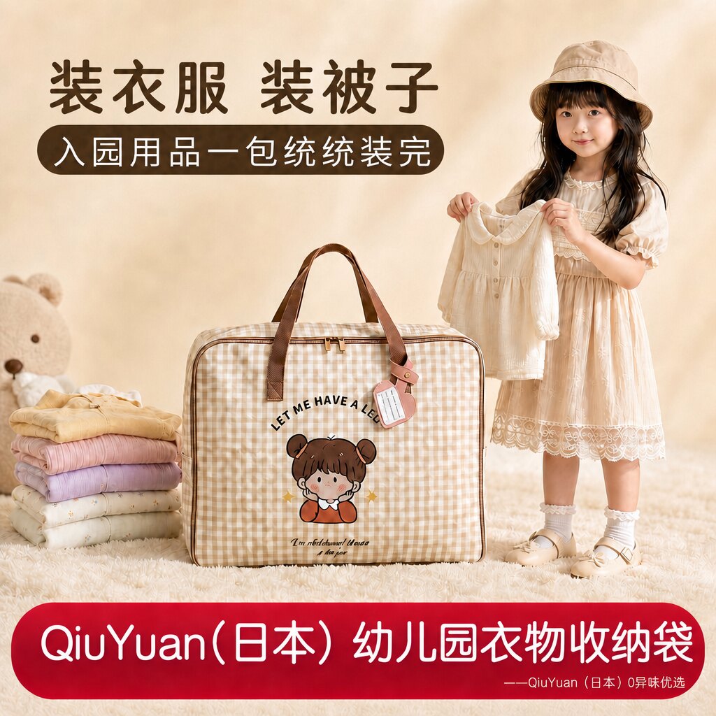 日本幼儿园衣服收纳袋防水防潮牛津布儿童被子专用手提收纳袋子z1