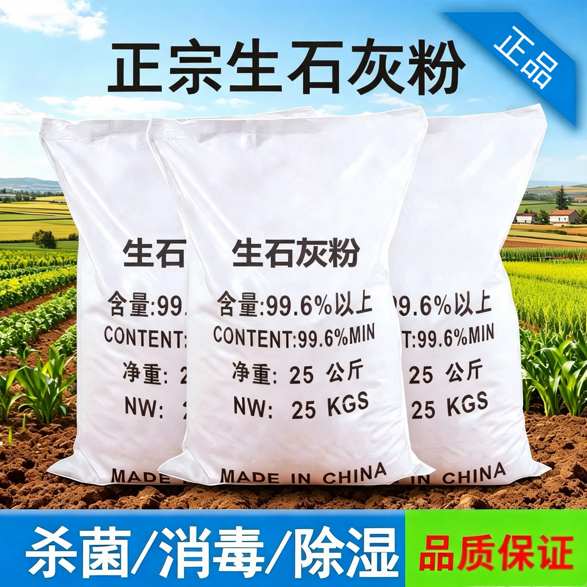 生石灰粉100斤除湿防潮防霉杀菌
