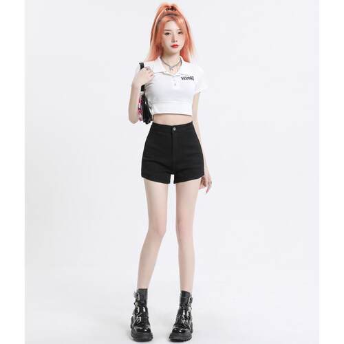 ZSFA高腰牛仔短裤女清凉百搭显瘦修身弹力御姐斩男穿搭吸睛热裤潮