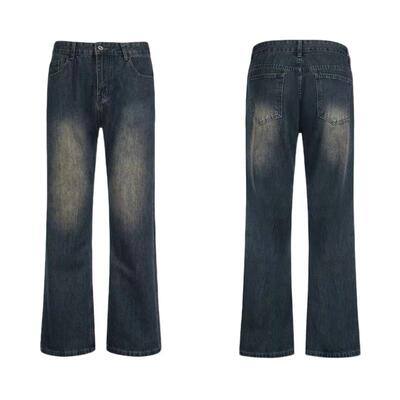 SUITEDALL 锈土微喇牛仔裤子复古Cleanfit做旧水洗美式高街allfit