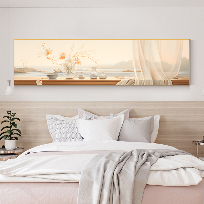 极速新款c奶油风酒店床头装饰画客厅沙发墙壁画温馨花卉北欧主卧