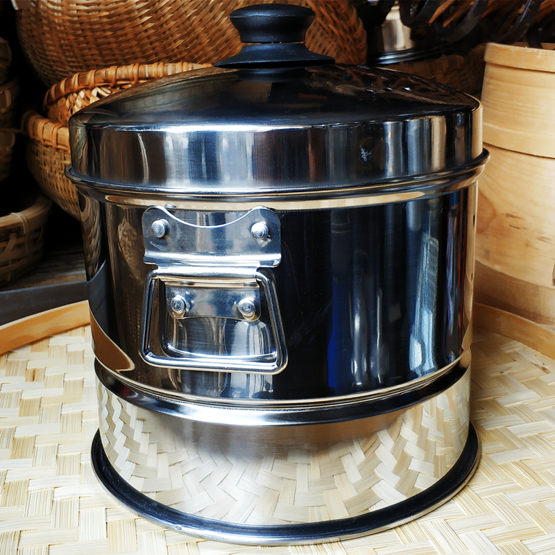 极速居家用不锈钢蒸笼加厚镶嵌松木传统蒸糯米饭蒸糕X甑子断糖饭