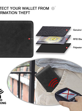 极速% Genuine Leather RsFID Blocking Slim Trifold Men Wallet