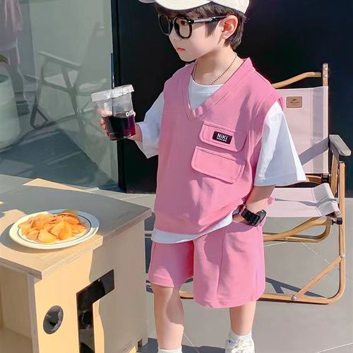 极速夏日多巴胺小男孩穿s搭男宝宝童装男童网红炸街夏款两件套衣