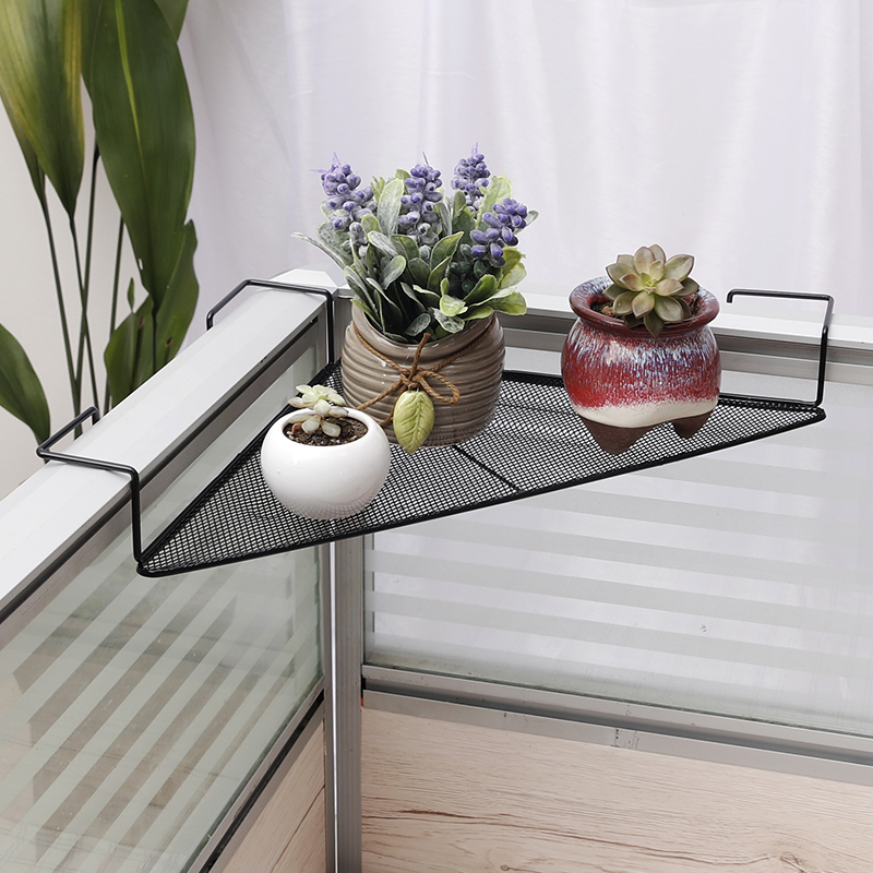 极速办公桌面铁艺隔断工作位悬挂三角置物L架阳台转角隔板收纳架