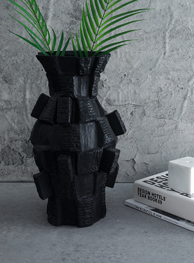 极速轻奢家居极简民宿装饰装修n哑光树脂设计异形花器艺术摆件软