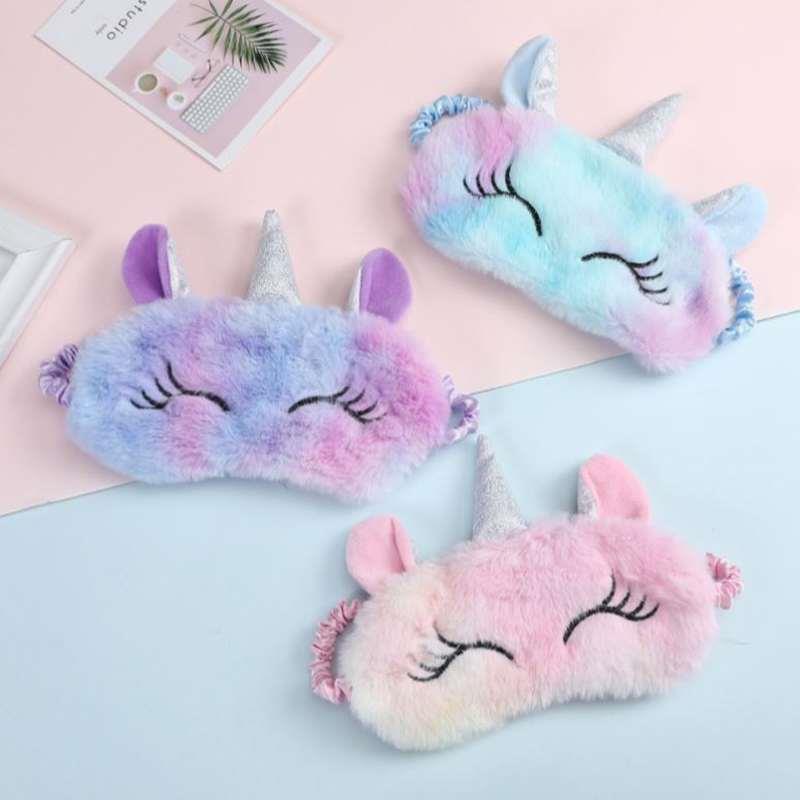 极速儿童眼罩女孩儿可爱可调节毛绒卡通I少女遮光透气学生眼罩睡