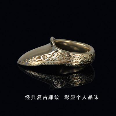 极速扳指射箭蒙古护坡传统u弓箭弓指型黄铜射法反曲护具通用铜银