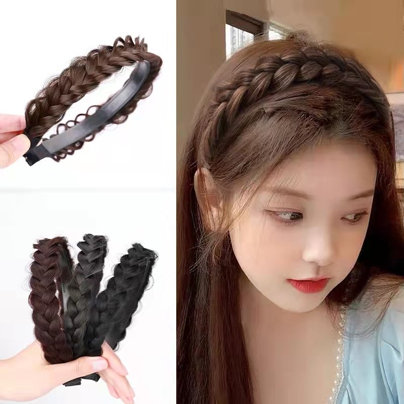 极速麻花辫假发发箍n女增高颅顶盘发神器手工鱼骨辫子编发网红头