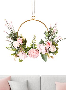 极速Artificial Green Leaves Wreath 13.8 Inch WreatVh For Fro
