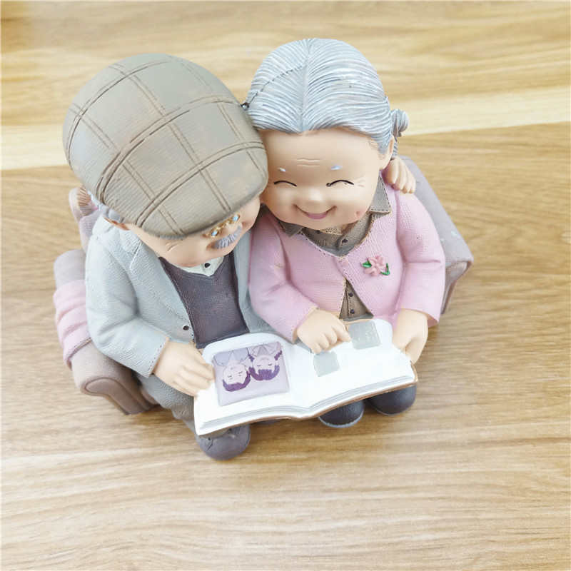 极速蛋糕b摆件 爱相伴老头老太摆件 创意婚房装饰品烘培老爷爷老