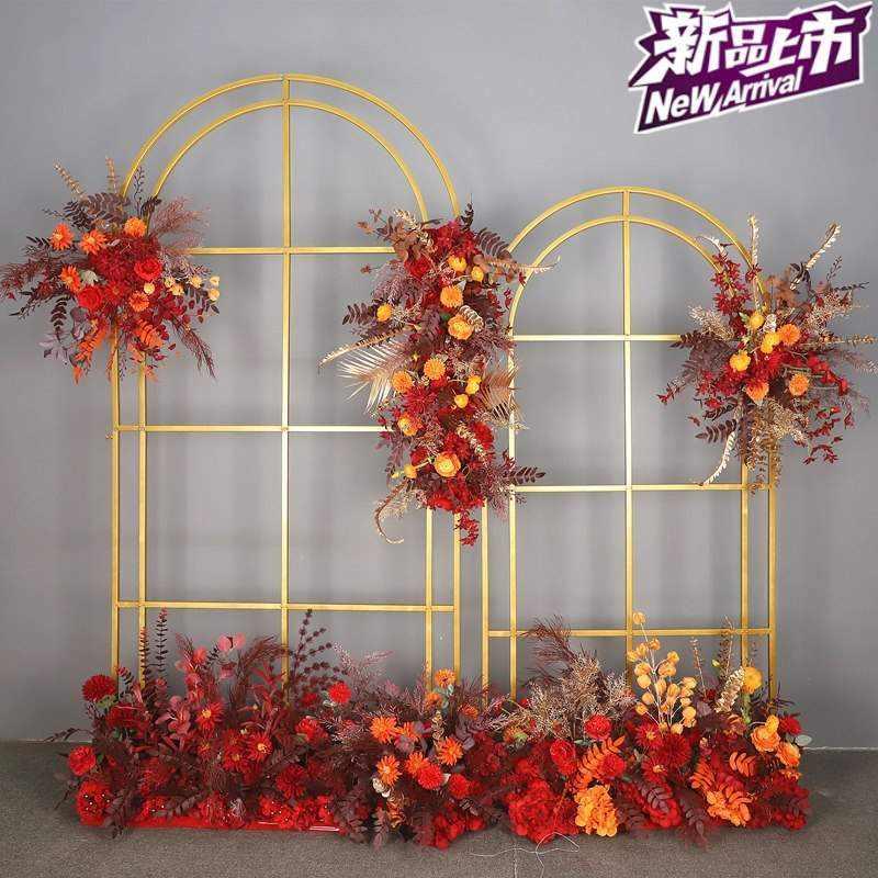 极速新款婚庆铁艺拱门p舞台屏风婚礼布置装饰迎宾区摆件橱窗花架