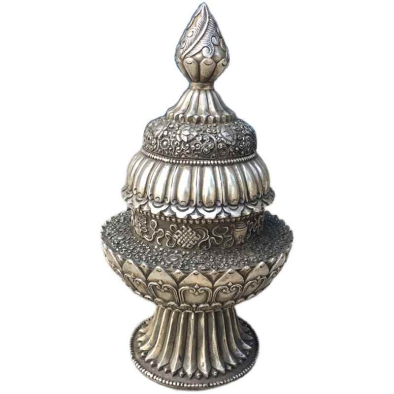 极速纯铜莲花米罐仿古铜器收纳储物罐香炉家居装饰U工艺品创意礼