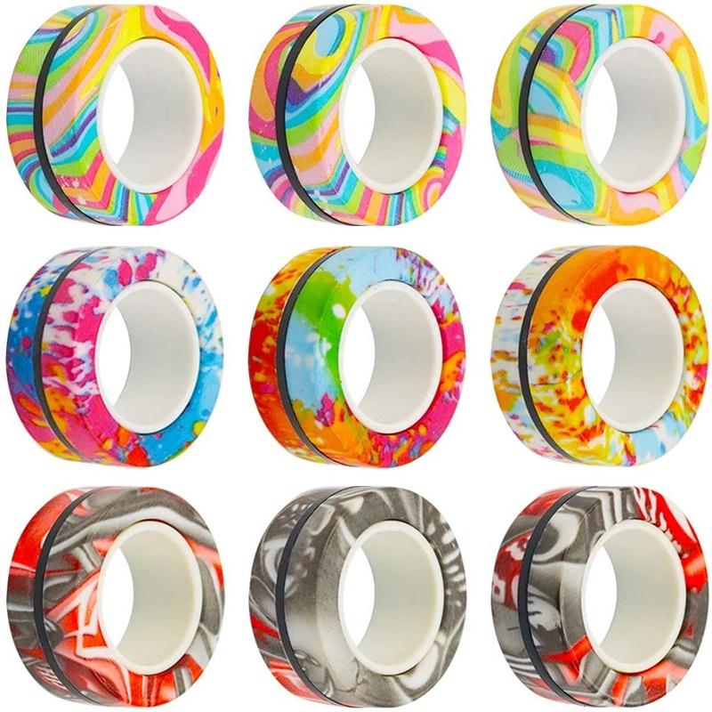 极速Hot 3PCS Magnetic Spinne FidgeEt Ring Spinner Magnet Fid