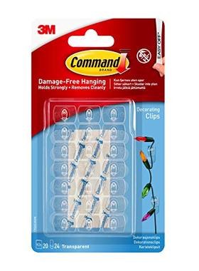 极速Command 17026CLR-EtS Decorating Clips, Clear, 20-Clip