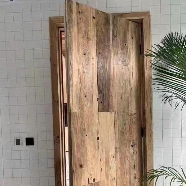 老榆木中式实木门套装门原木单开室内门复古包厢民宿房间门卧室门