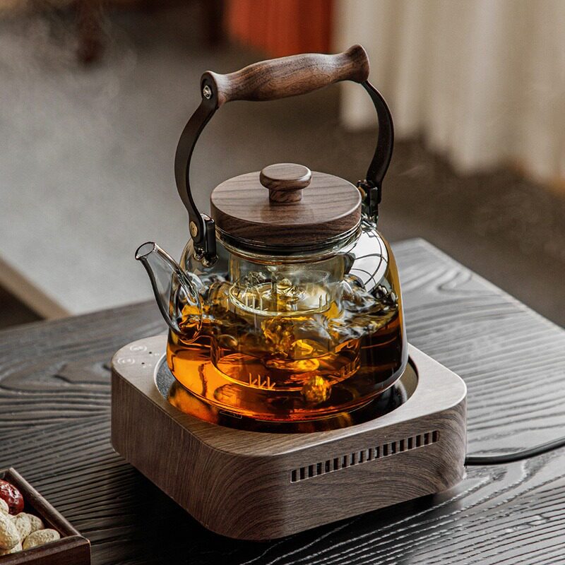 煮茶壶电陶炉耐高温加厚玻璃泡茶壶茶水分离蒸煮一体茶器茶具套装
