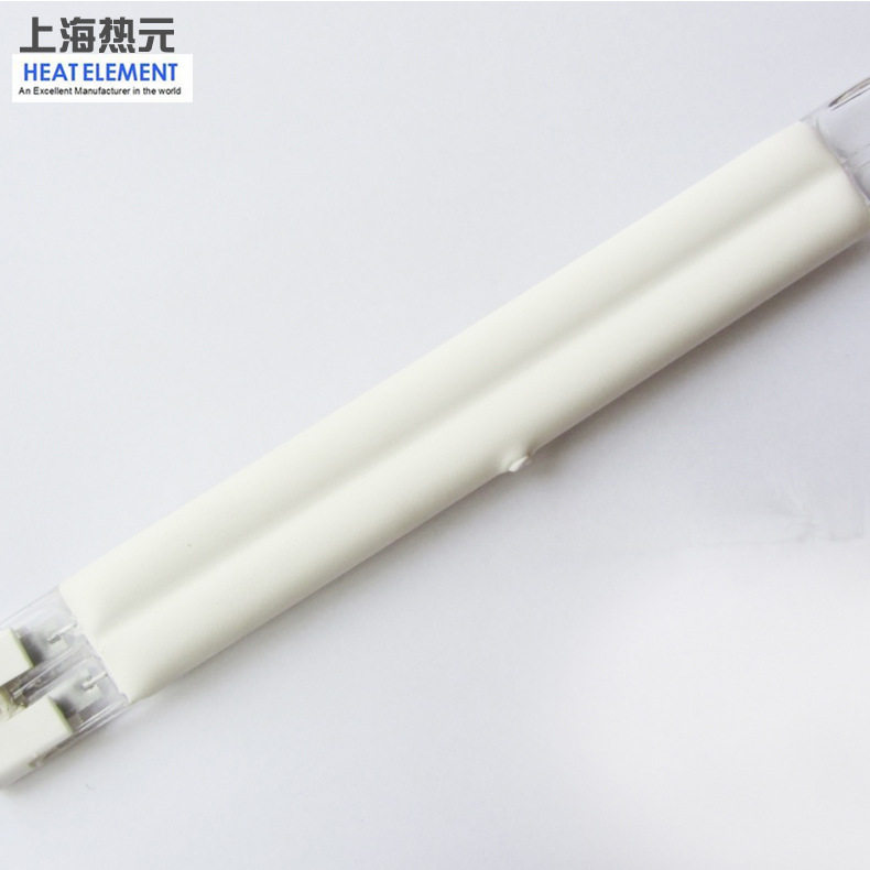 双孔直管红外线加热管短波半镀白钨丝加热灯管工业高温电发热管