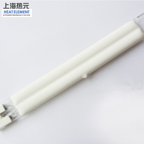 双孔直管红外线加热管短波半镀白钨丝加热灯管工业高温电发热管